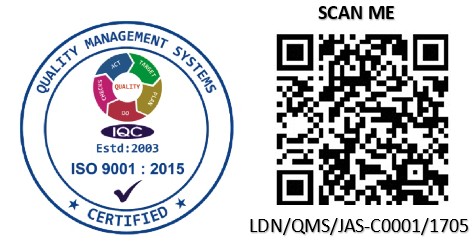 ISO 9001:2015 certified quality management system